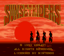 Sunset Riders Title Screen